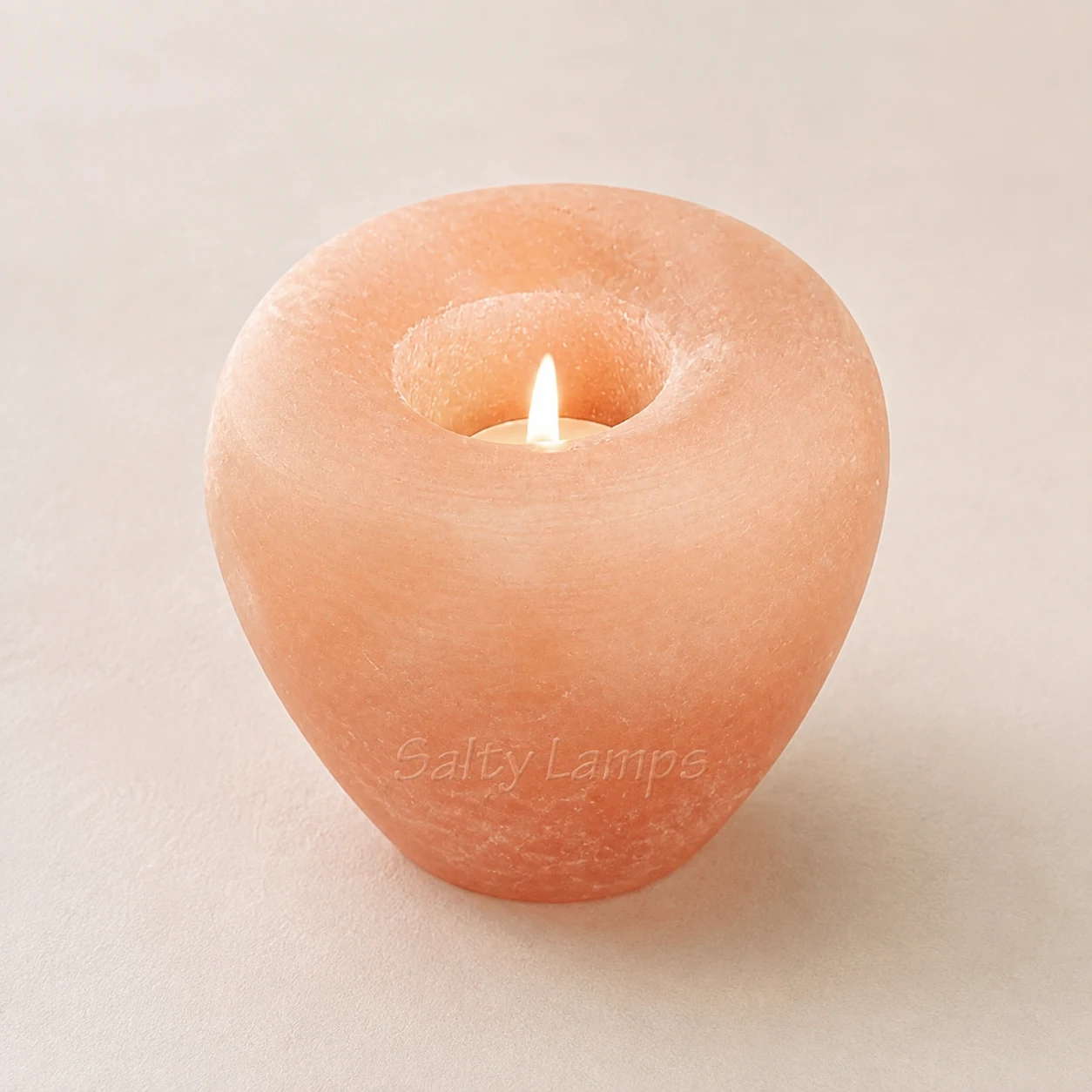 Rock Salt Candle Holder (Apple Shape)