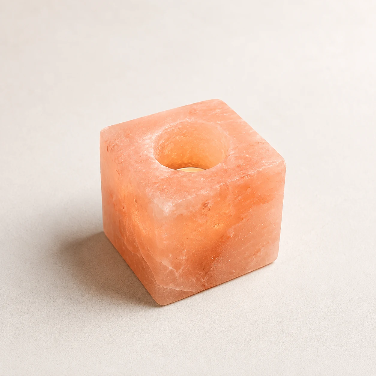 Himalayan Rock Salt Candle Holder (Block / Square Shape) — Small