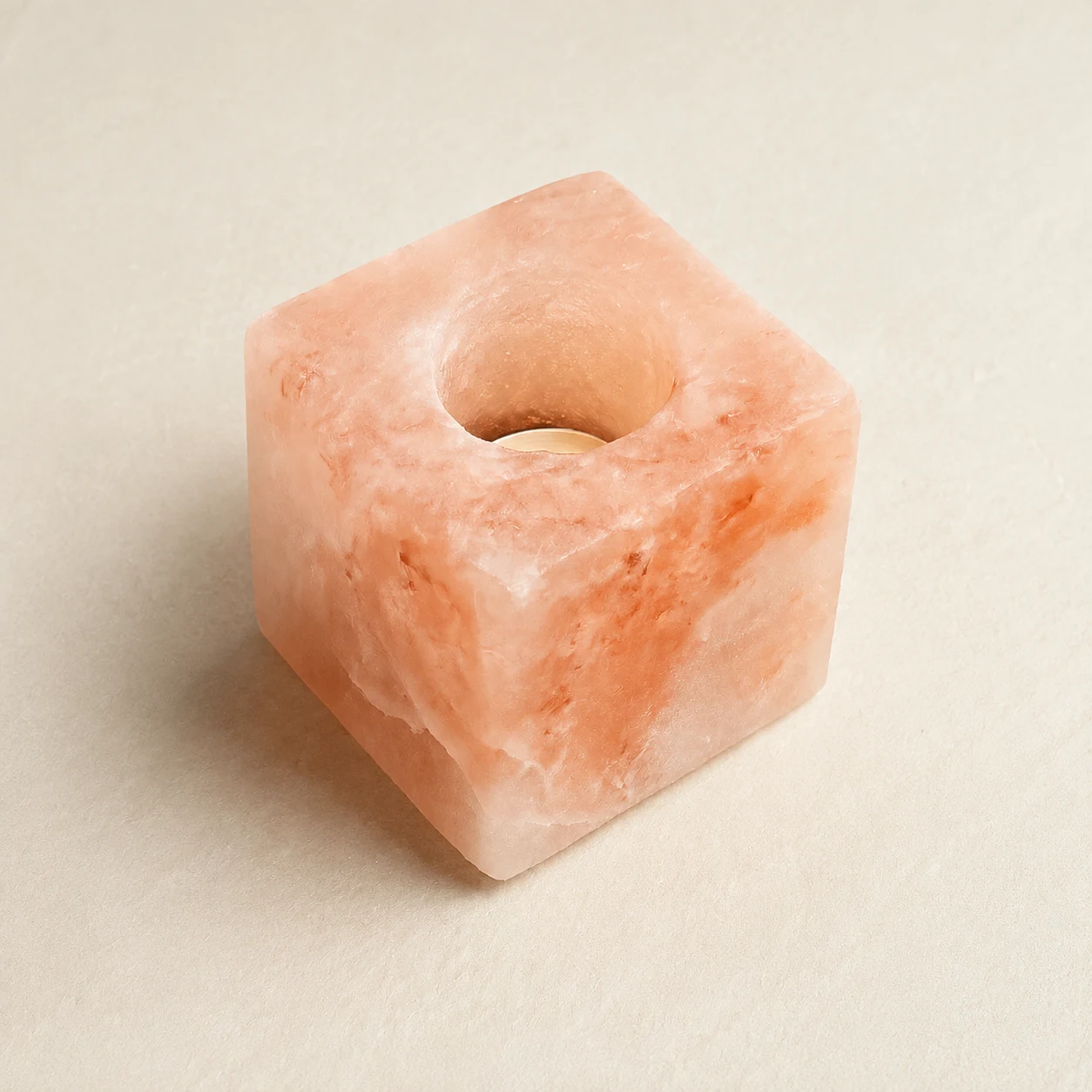Himalayan Rock Salt Candle Holder (Block / Square Shape) — Large